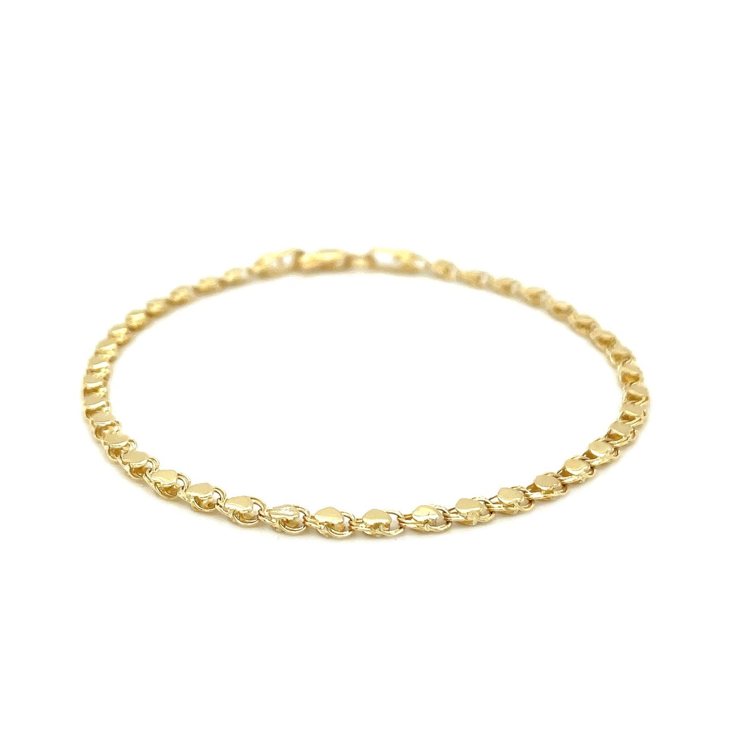 Bracelet Cœur en Or Jaune 14 carats (3,00 mm)