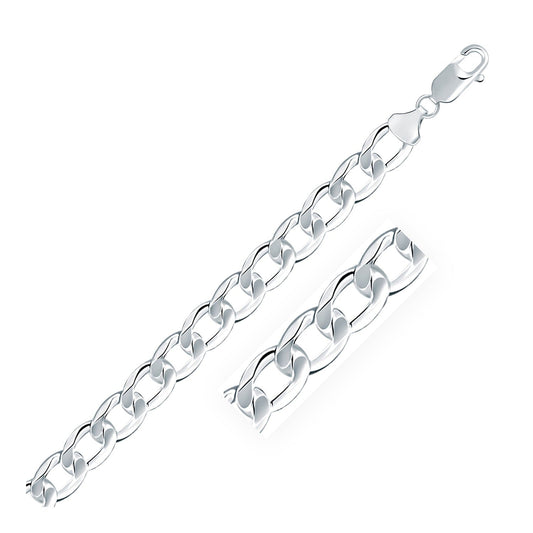 Rhodiumbeschichtete Sterlingsilber-Kette im Curb-Stil (8,40 mm)
