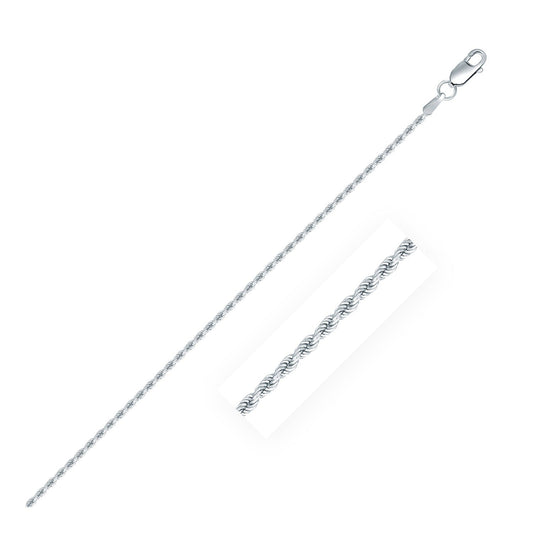 Halskette aus Sterlingsilber, diamantgeschliffen, Seil-Stil (1,40 mm)