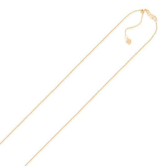 Chaîne Forçat Ajustable en Or Rose 14 carats (1,10 mm)
