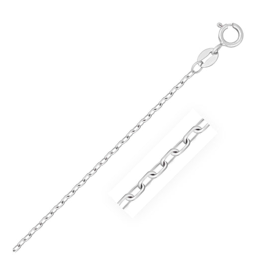 Chaîne à maillons forçat facettée en or blanc 14 carats (1,20 mm)