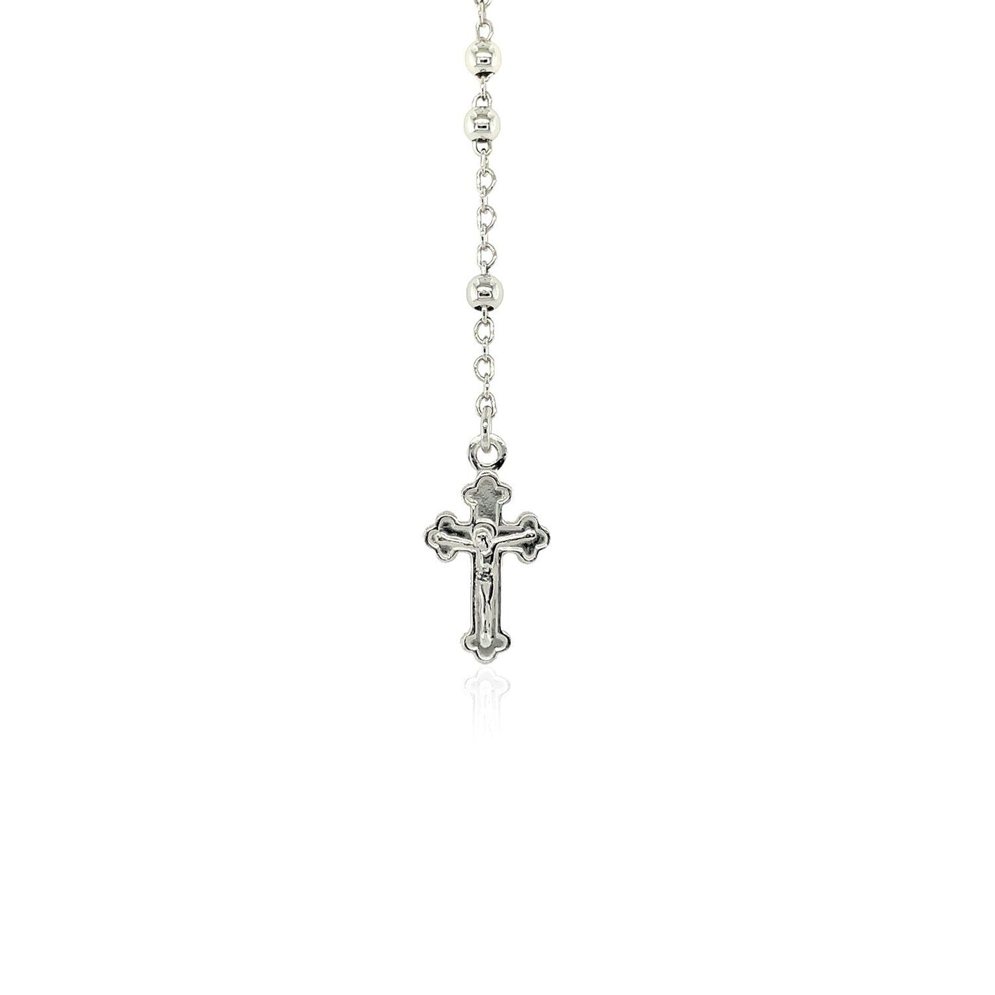 Halskette mit Rosenkranzkette und Perlen aus Sterlingsilber