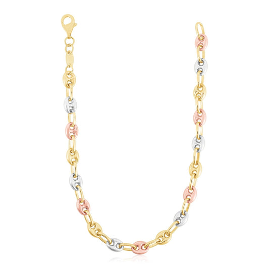 Chaîne Marine Soufflée Or Tricolore 14K Haut Poli (4.90 mm)