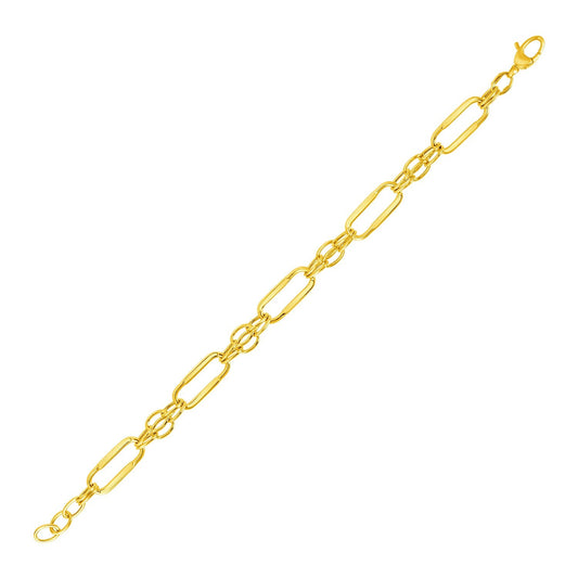 Armband aus 14 Karat Gelbgold mit polierten, rechteckigen Ovalgliedern (8,20 mm)