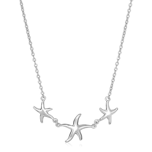 Halskette aus Sterlingsilber mit drei Seesternen