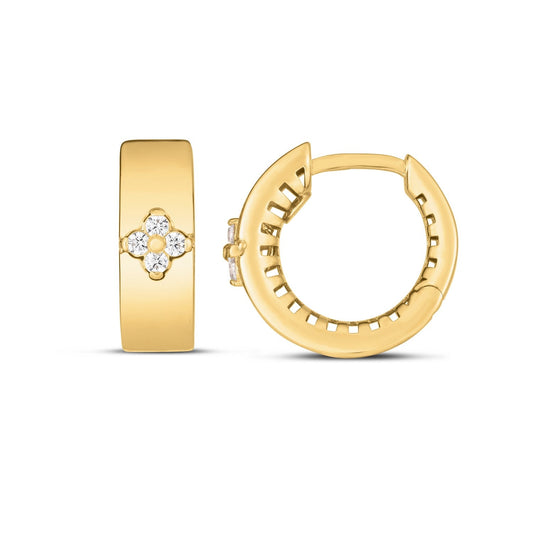 14k Gelbgold Trilogy Diamant Kleeblatt Ohrringe