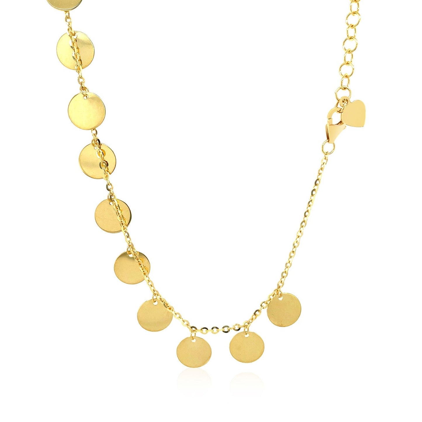 Choker-Halskette mit polierten Scheiben aus 14 Karat Gelbgold