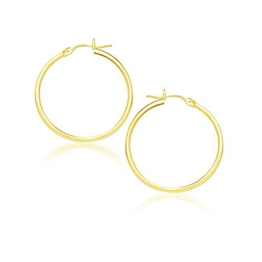 Boucles d'oreilles créoles polies en or jaune 10 carats (2x25mm)