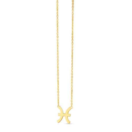 14 Karat Gelbgold Fische Halskette