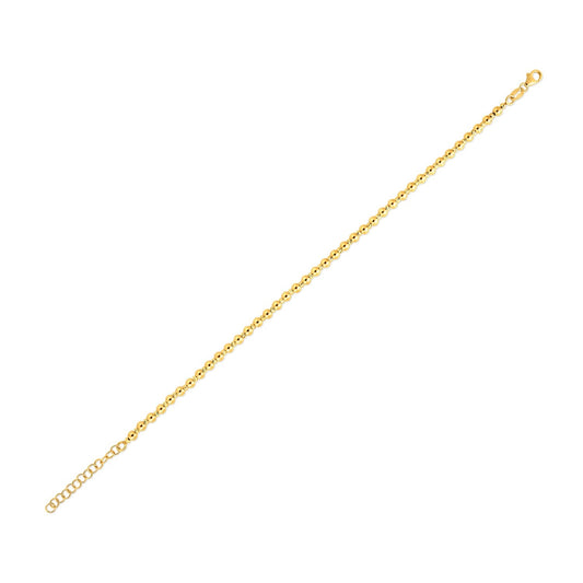14k Gelbgold Armband mit Abstandsperlen (3mm)