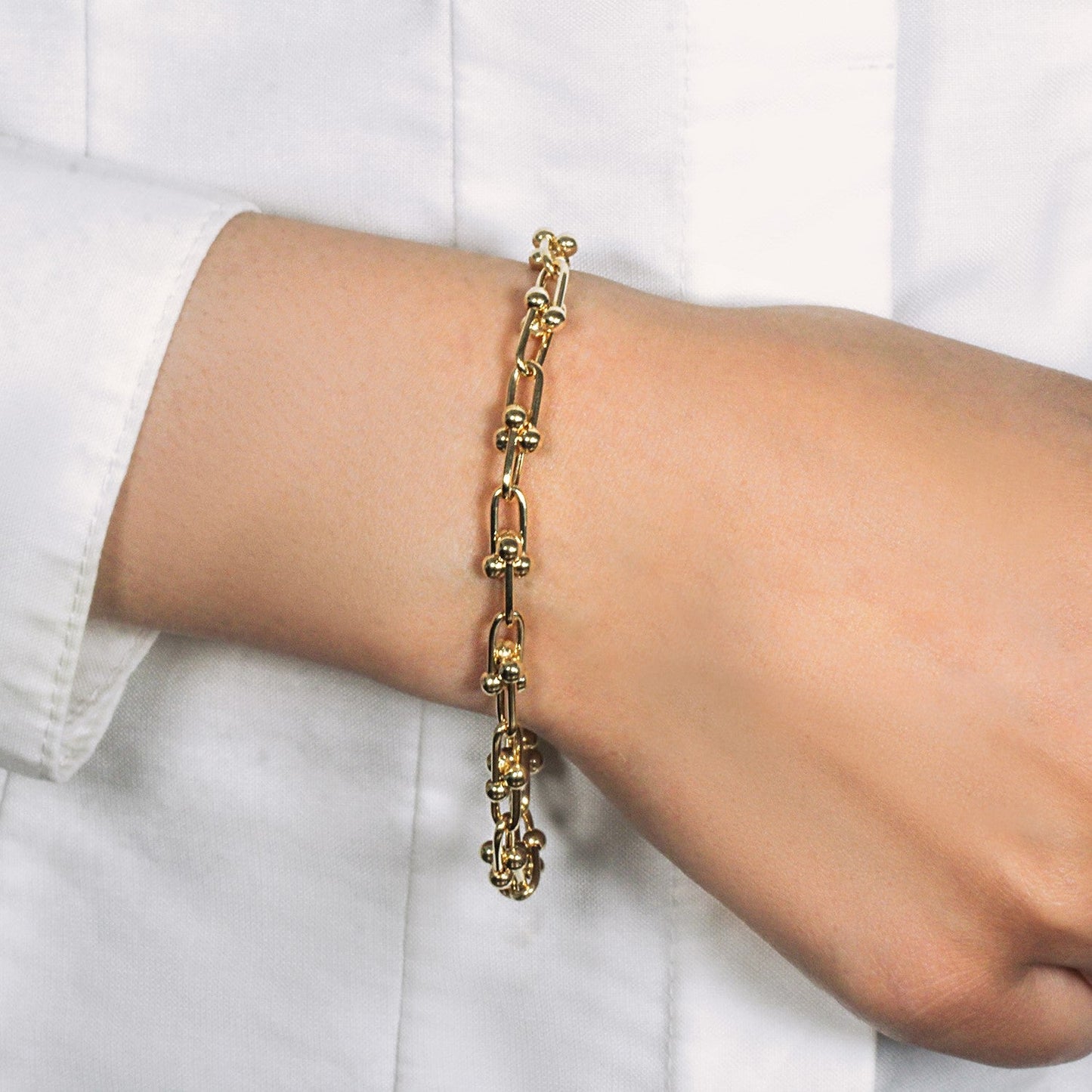 14 Karat Gelbgold 7 1/2 Zoll Jax Kettenarmband (4,00 mm)