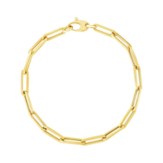 Armband aus 14 Karat Gelbgold mit markanter Paperclip-Kette (4,20 mm)