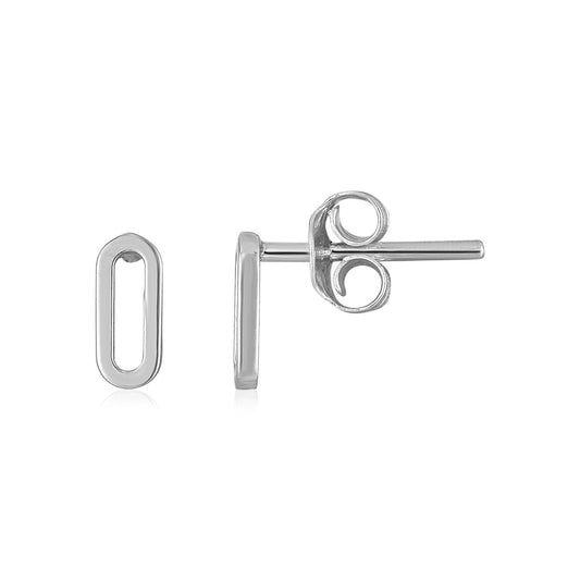 Ohrstecker mit Paperclip-Gliedern aus 14k Weißgold