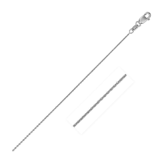 Chaîne maille gourmette ovale en or blanc 14 carats (0,85 mm)