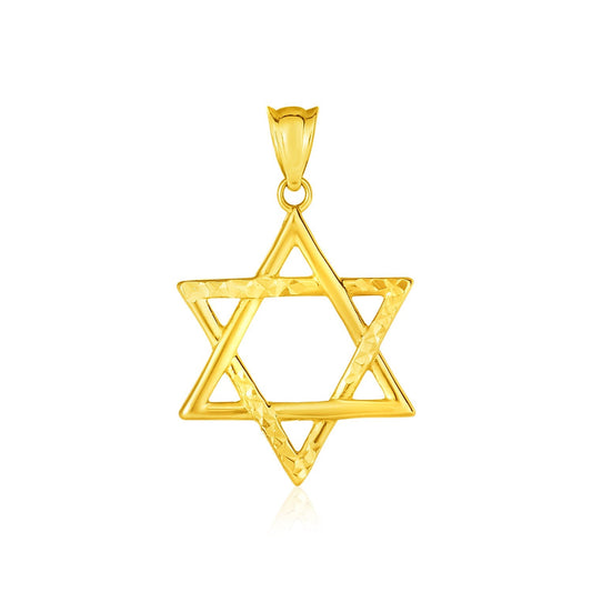 14K Gelbgold Davidstern-Anhänger