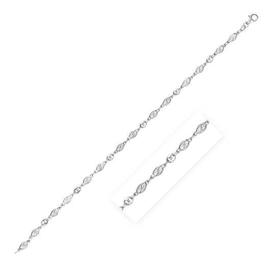 Fußkettchen aus Sterlingsilber mit Marquise-Blattmotiven