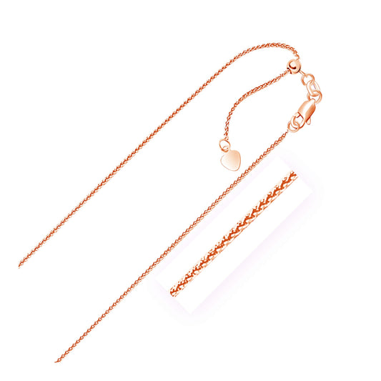 14k Roségold verstellbare Weizenkette (1,00 mm)