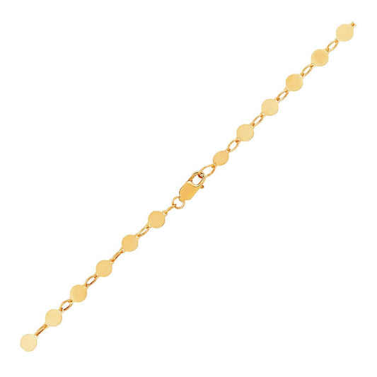 Bracelet en or jaune 14 carats avec cercles polis