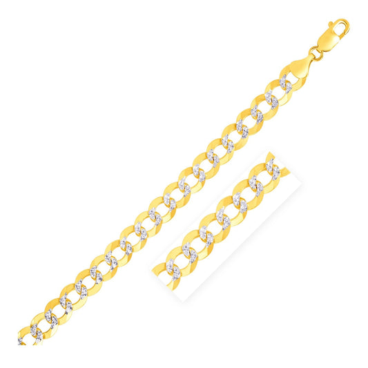 8,2 mm 14K zweifarbiges Gold Pave Curb Armband