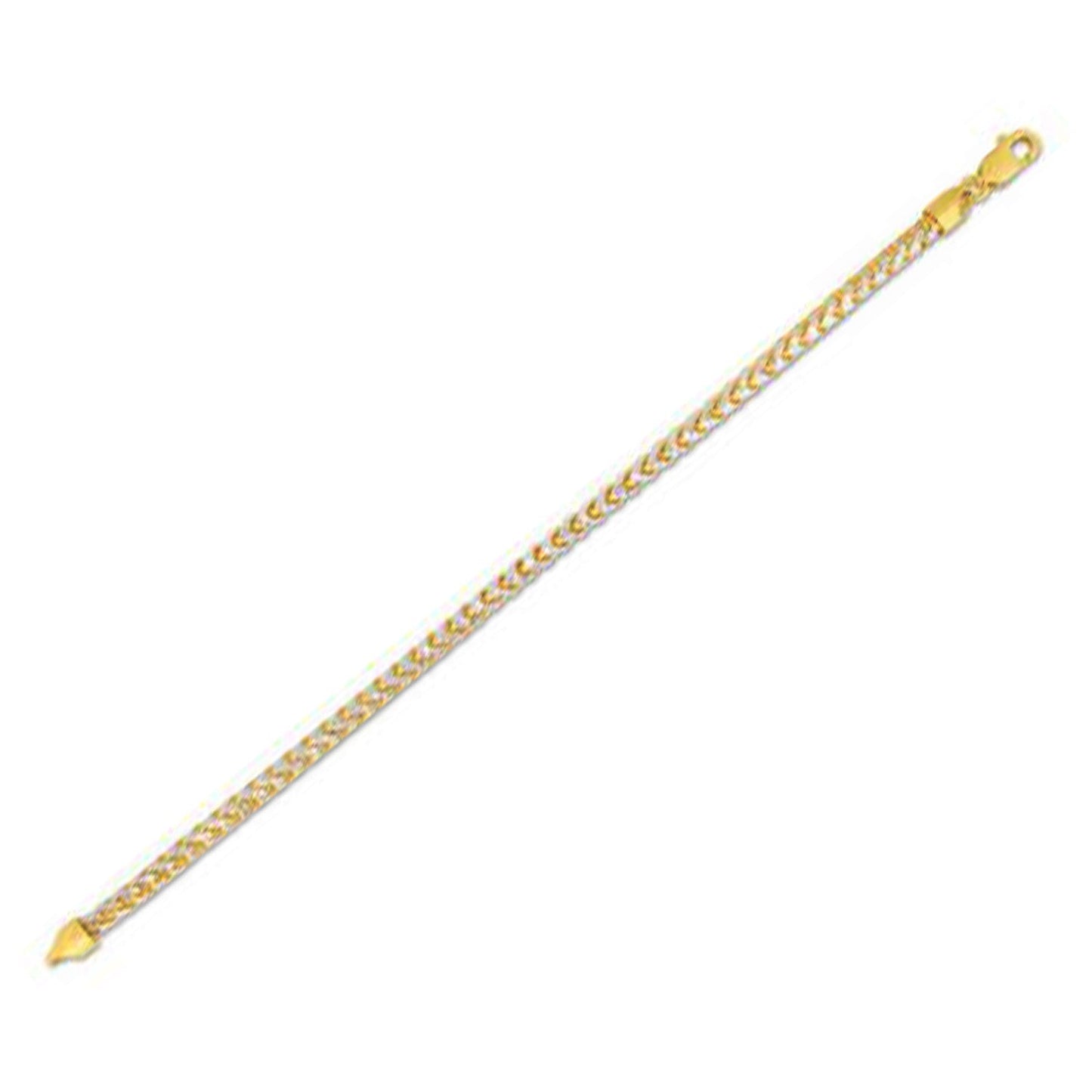 Rundes Pave-Franco-Kettenarmband aus 14 Karat Gelbgold (4,00 mm)