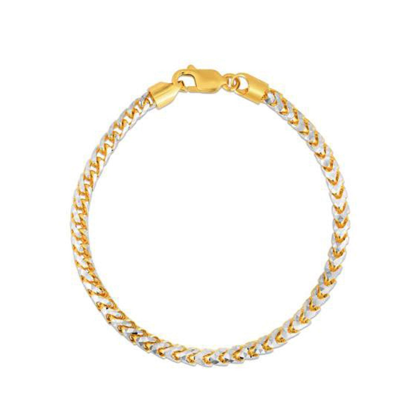 Rundes Pave-Franco-Kettenarmband aus 14 Karat Gelbgold (4,00 mm)