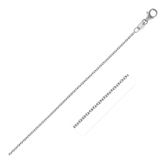 Chaîne maille forçat ronde or blanc 14 carats (1,50 mm)