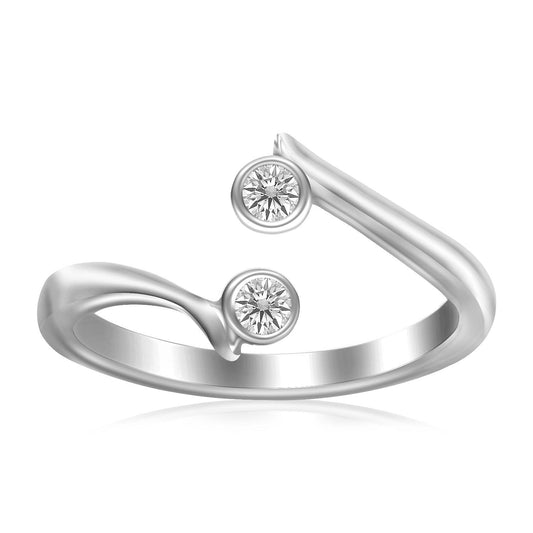 Zehenring aus Sterlingsilber, rhodiniert, offener Stil, mit Zirkonia-Akzenten