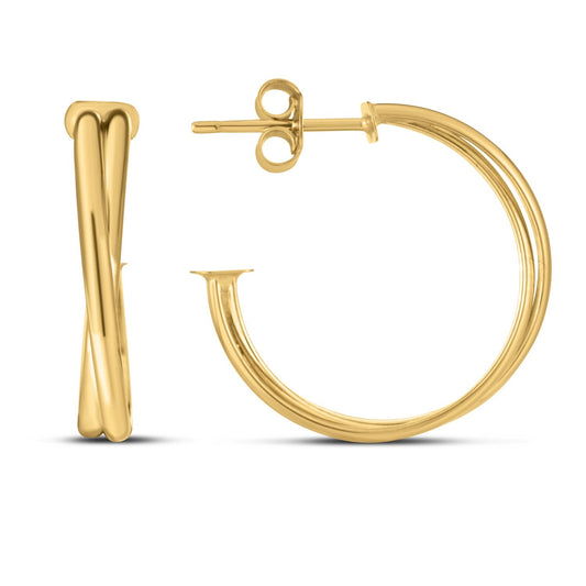 14 Karat Gelbgold große Crossover-Creolen