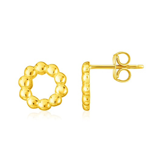 Ohrringe mit Perlenkreis aus 14 Karat Gelbgold (6,8 mm)