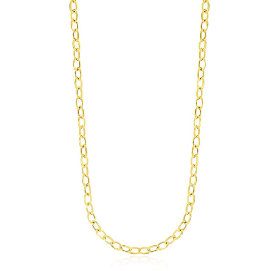 14k Gelbgold Kabelkette Stil Polierte Halskette