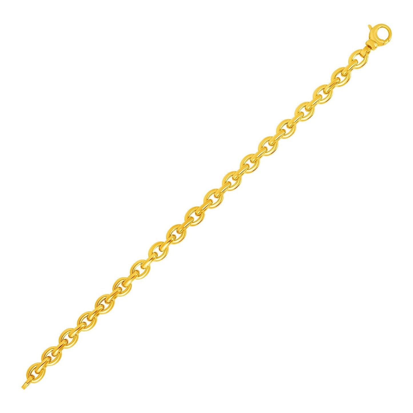 Armband aus 14 Karat Gelbgold mit polierten ovalen Gliedern