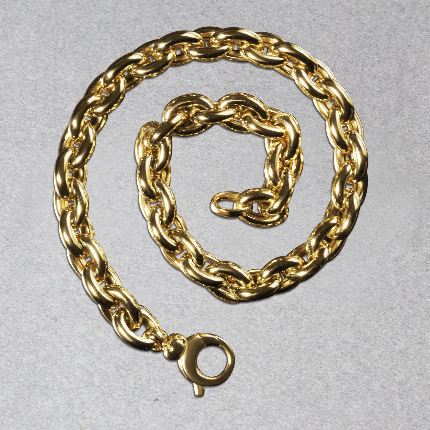 Armband aus 14 Karat Gelbgold mit polierten ovalen Gliedern