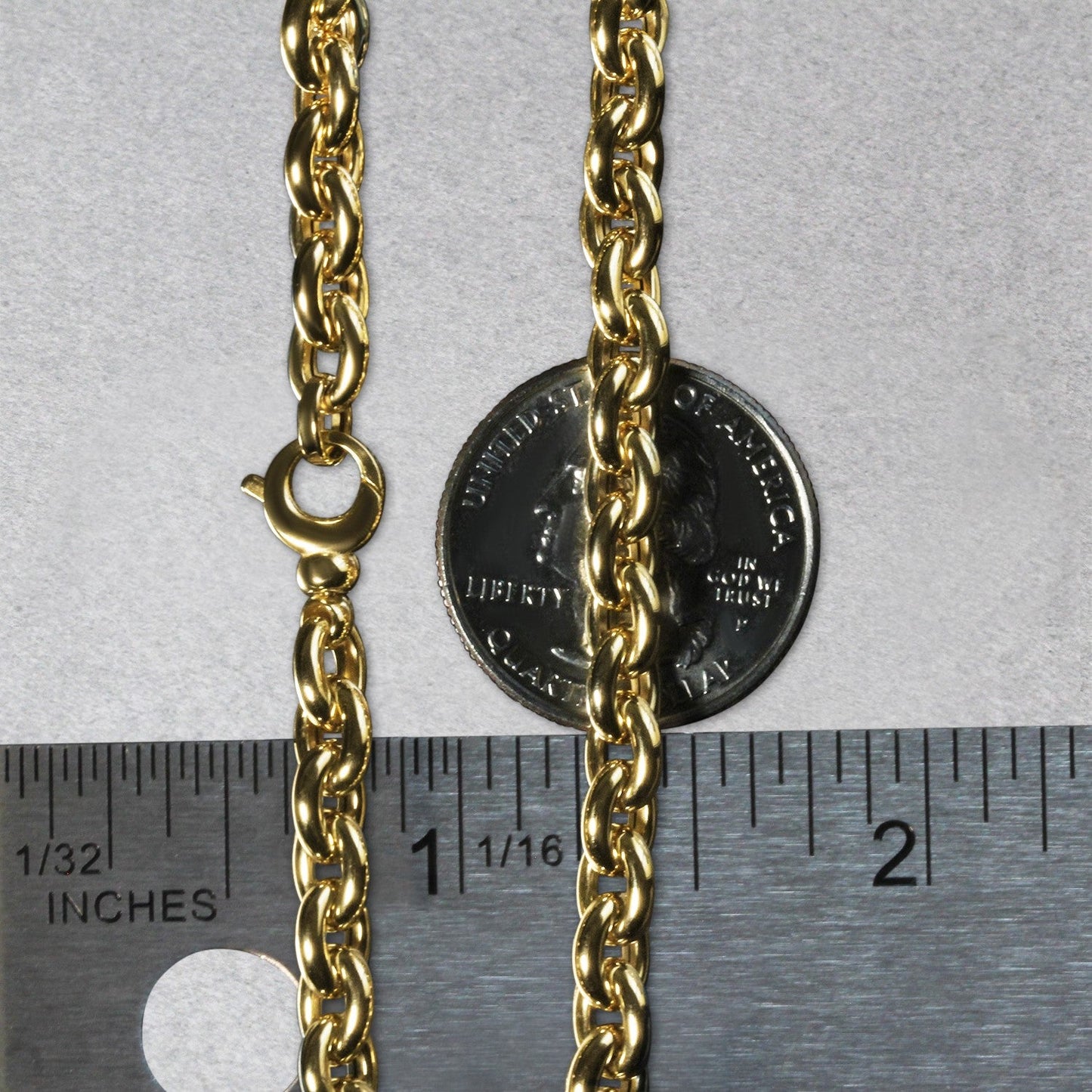 Armband aus 14 Karat Gelbgold mit polierten ovalen Gliedern