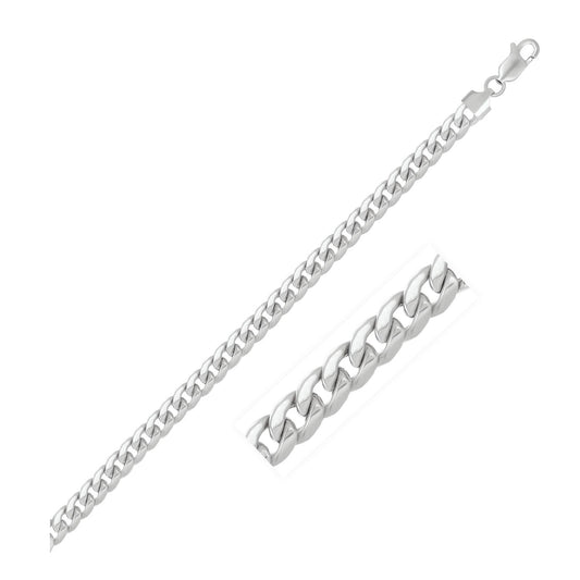 5,5 mm 14K Weißgold Miami Cuban Semi Solid Armband