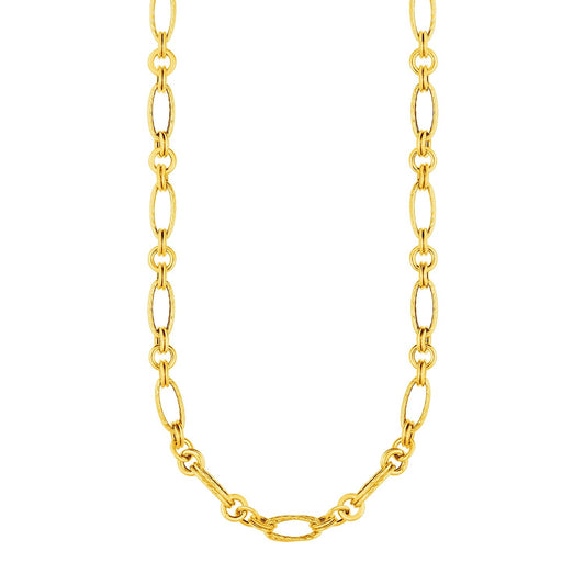14 Karat Gelbgold gedrehte und polierte Gliederkette