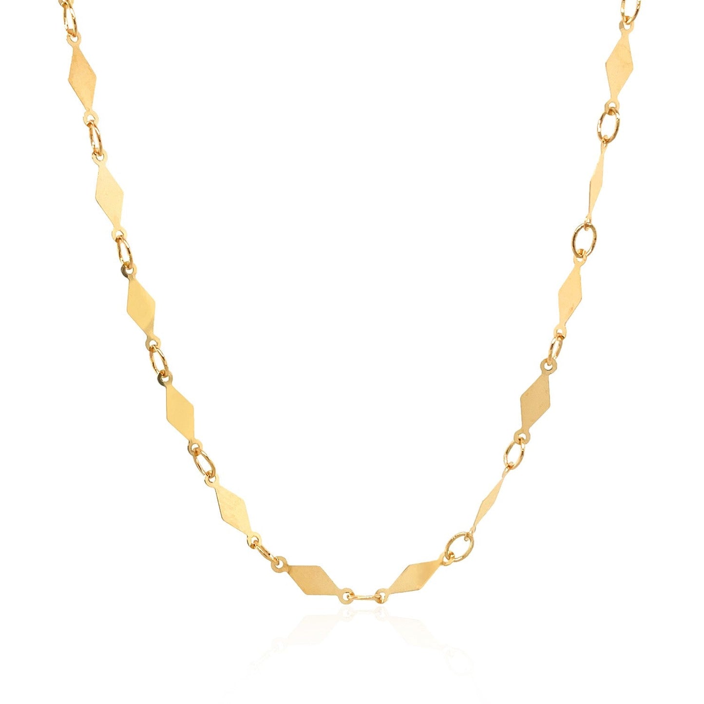 Chaîne en or jaune 14 carats motif diamant poli (3,00 mm)