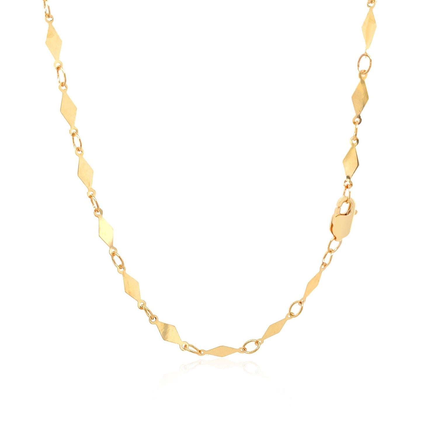Chaîne en or jaune 14 carats motif diamant poli (3,00 mm)