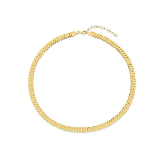 14 Karat Gelbgold Halskette mit Rippen-Glieder-Design