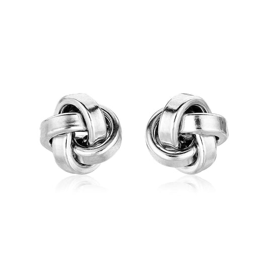 Ohrring aus poliertem Sterlingsilber mit Liebesknoten