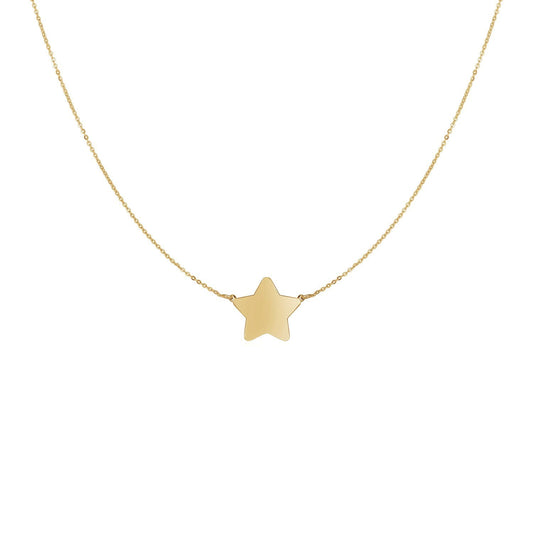 14 Karat Gelbgoldkette mit fünfzackigem Stern
