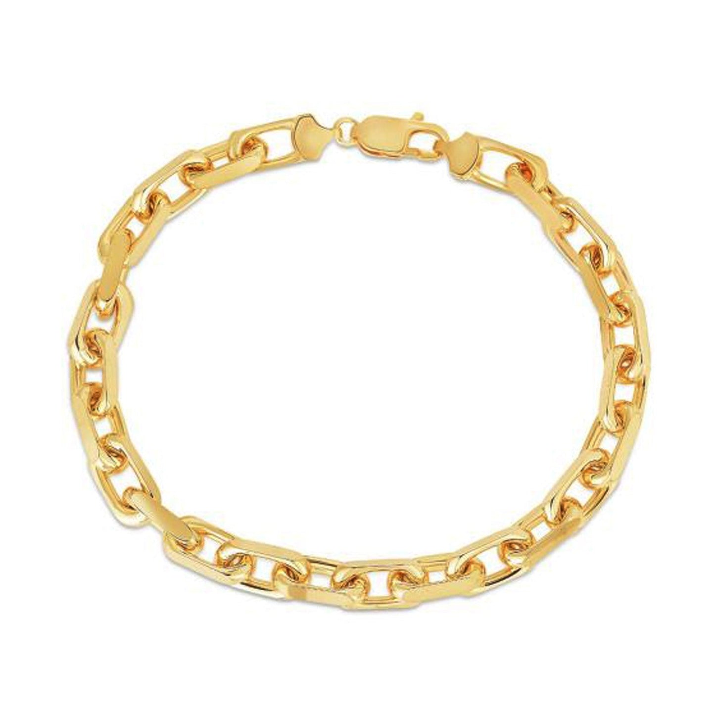 Bracelet chaîne câble français en or jaune 14 carats (6,10 mm)