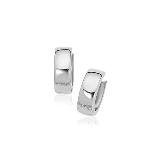 Boucles d'oreilles créoles « Snuggable » en or blanc 14 carats