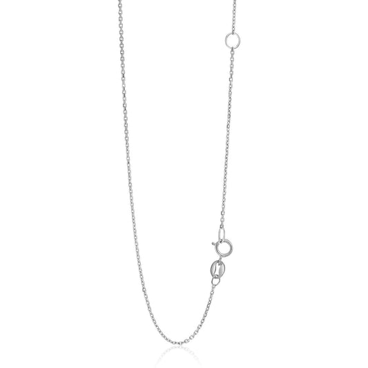 Chaîne à maillons réglable en or blanc 14 carats (1,10 mm)