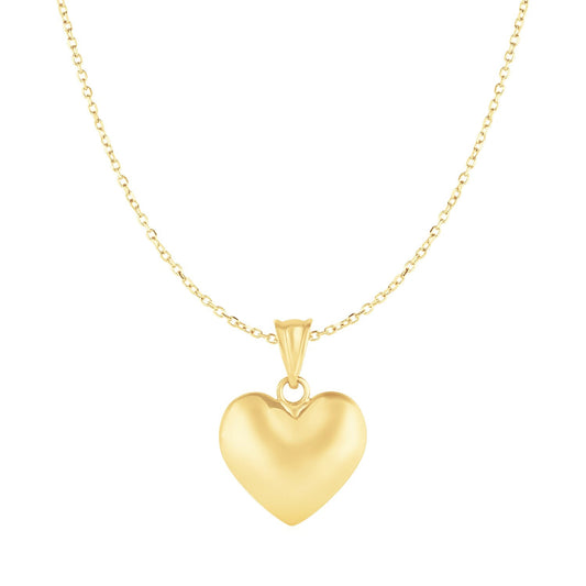 Herzanhänger, gebläht, aus 10 Karat Gelbgold