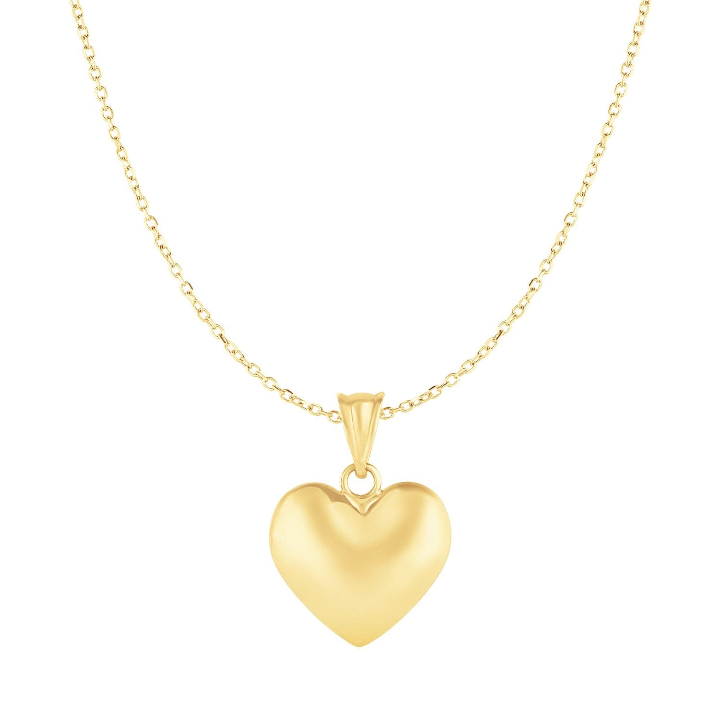 Pendentif cœur gonflé en or jaune 10 carats
