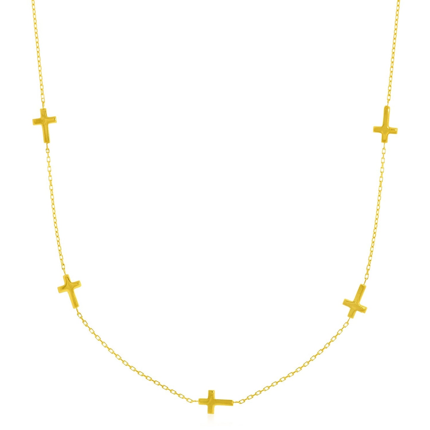 Collier chaîne en or jaune 14 carats avec croix