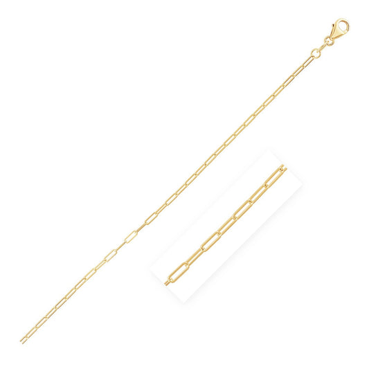 14K Gelbgold Feine Paperclip Fußkette (1,5mm)