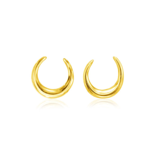 Boucles d'oreilles lune polie en or jaune 14 carats