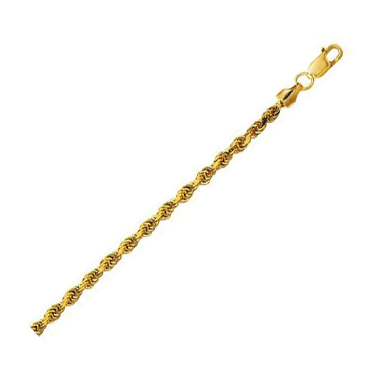 Leichtes Seilkettenarmband in 10 Karat Gelbgold (3,20 mm)