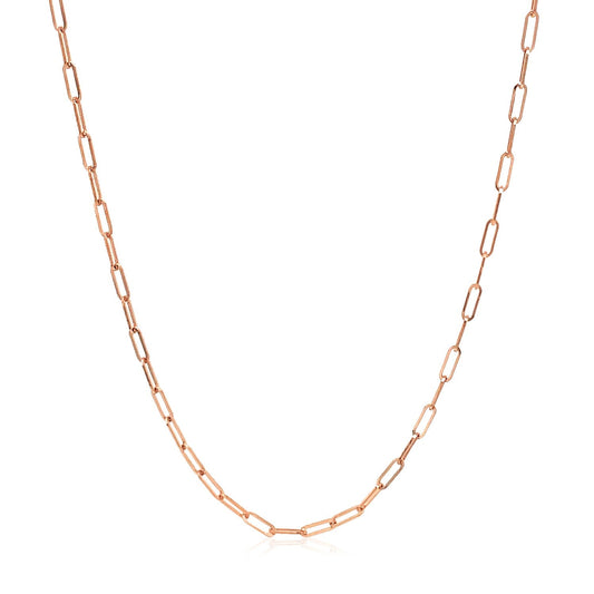 14K Roségold verstellbare Paperclip-Kette (1,50 mm)